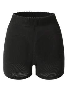 1pc Women Shapewear Shorts, Tummy Control, Butt Lifting, Removable Padded Panty - Black - View 8