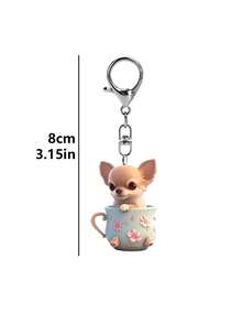 Puppy Keychain, Puppy-Shaped Pendant ,Cute Puppy Bag Pendant, Keychain Pendant,Glitter Puppy Charm Keychain , For Bag, Sparkling & Metal Accessory,Simple And Fashionable, For Purses And Bags For Women,Fashionable Embellishment, Exquisite Decoration Of Daily Life,Gifts For Women And Girls, Valentine's Day, New Year's Gifts,Small Gift Exchange - Multicolor - View 9