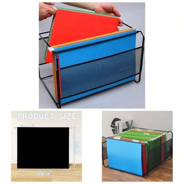 25 Packs Hanging File Folders, Black Letter Size File Folder, Designed Bulky Files, Filing Cabinet, 1/5 Adjustable Tabs Office, School, Home