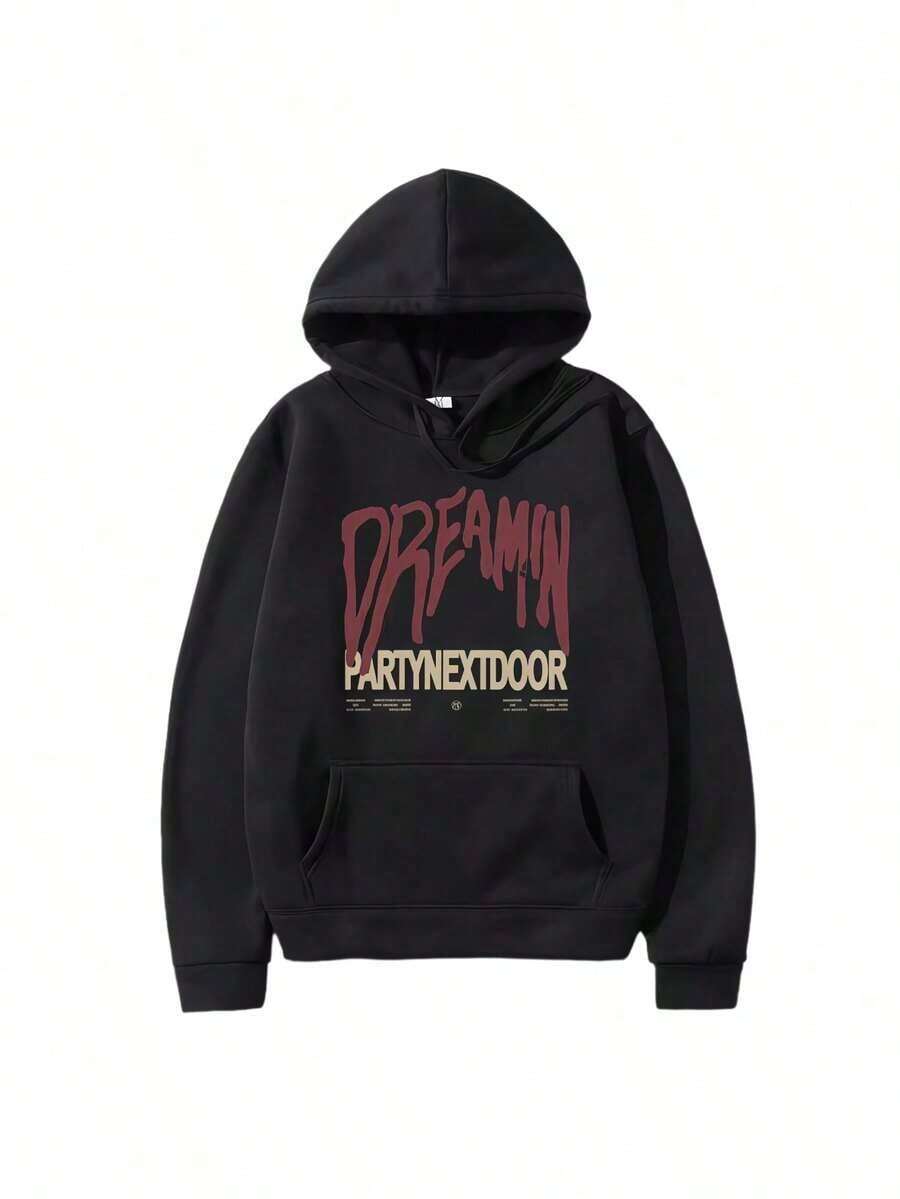 Rapper Partynextdoors Dreamin Graphic Hoodie Men Women Hip Hop Fashion Pullover Hoodies Men's Casual Vintage Oversized SweatshirtWarm And Comfortable - màu đen - Xem 1