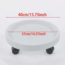 重型塑料花盆托盘，带 4 个光滑滚轮和加厚底座，圆形可移动花盆支架托盘，带轮子，重型花盆盆景盆移动托盘，多功能花盆底座，高品质设计适用于大型花盆，室内/室外使用 - 彩色 - 查看 14