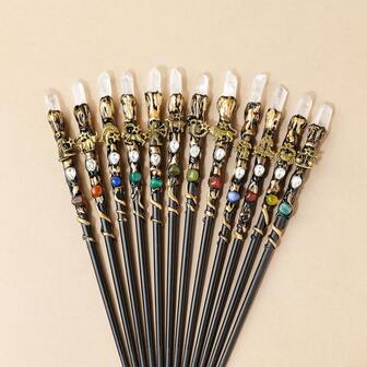 1 pieza Varita mágica de cuarzo cristal de roca natural del zodíaco, cetro de bruja, piedra preciosa de energía para la espiritualidad y la curación, regalo de Navidad y Acción de Gracias