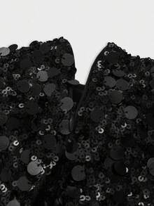 魅力闪亮性感迷你裙，亮片派对裙，适合海滩、晚宴、生日派对、秋冬季等场合。 - 黑色 - 查看 8