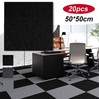 20-Pack Interlocking Floor Tiles 50x50cm, Anti-Slip Self-Adhesive Puzzle Mat, Multi-Surface Cover For Gym, Nursery & Home Office (Commercial & Home Use)