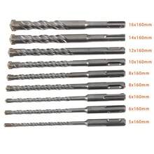 ريشة ثقب الصدمة المتقاطعة، ريشة ثقب الحفر الكهربائي ذات المقبض الدائري، ريشة ثقب الإسمنت عبر الحائط، ريشة ثقب جديدة من نوع لفائف العجين المقلي ذات الحفرتين والشقين العميقين - فضي - مشاهدة 5