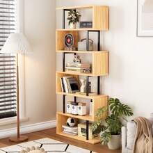 Librero Forma De S 7 Estantes Madera 70x24x188cm