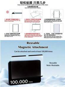 Reusable Washable Magnetic Paper Feel Screen Protector 1 Pack, Removable Anti Scratch Anti Glare Anti Fingerprint High Transparency, Apple Pencil Friendly Smooth Writing For Drawing Office, Bubble Free Easy Install, Fit All Gen Air Pro Mini All Sizes, Tablet Accessories - 1pc - View 16