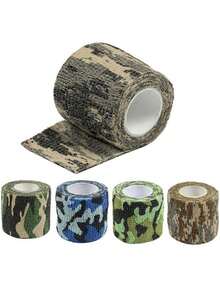 3Rolls Elastic Bandage Tape With Camo Patterns, Self-Adhesive Stretchable Sports And Pet Wrap, Durable Non-Woven Fabric For Gym - Multicolor - View 2