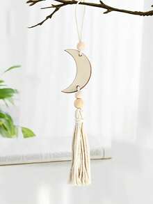 1/2 đồ trang trí treo bằng gỗ hình mặt trăng và ngôi sao cho bữa tiệc Ramadan, đồ trang trí nhà cửa Eid Mubarak, tua rua hạt macrame cho lễ kỷ niệm Eid Al-Fitr Eid Al-Adha - Nhiều màu - Xem 13