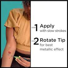 TYUI BIC BodyMark Party Pack Temporary Tattoo Marker For Skin Premium Brush Tip Gifts For Teens 4 Count Pack - Xanh hồng tím trắng - Xem 5