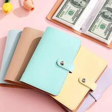 Savings Plan PU Material  Money Saving Book, Christmas Gifts,Stocking Stuffers,Containing 50 Sheets Of Paper, Can Hold 100 Banknotes. It Is A Cash Storage Notebook, Suitable As A Gift For Adults, Graduation Gifts, Birthday Gifts, And Holiday Gifts.