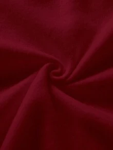 1件女款秋冬聖誕休閒極簡印花圓領寬領加厚毛衣，保暖居家服，聖誕元素極簡聖誕字母標語雪人印花睡衣，休閒家居服 - 酒紅色 - 查看 6