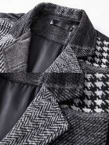 Men's Retro Patchwork Lapel Waistcoat - Grey - View 5
