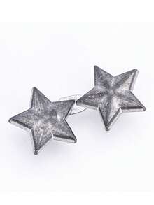 Set Of Star-Shaped Jean Waist Buckles - 1/4/8 Pairs Of Detachable No-Sew Denim Waist Adjuster Buttons In White Metal.