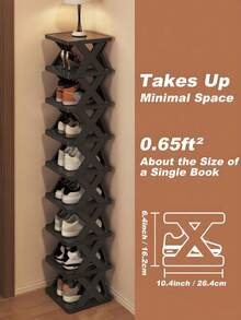 9 Tier Vertical Shoe Stand Space Saving Narrow Shoe Rack, Small Shoe Shelf, DIY Free Standing Shoes Storage Organizer For Entryway, Closet, Hallway, Easy Assembly And Stable In Structure, Black & White, Plastic Material, Consumables.Multi-Functional Entryway Shoe Rack Space-Saving Layered Modular Storage Rack For Dorm Rooms Plastic Storage Shelf For Shoes, Boots, Miscellaneous Items, And Decorative Pieces Compact Solution For Small Spaces Multi-Purpose Storage Essential Multi-Tiered Shelving Simple Assembly Compact Footprint Versatile Use In Living Rooms, Studies, Kitchens, Bathrooms, And Under Staircases.Shoe Cabinet,Zapateros Para Guardar Zapatos,Zapateras Para Calzados,Shoe Rack,Zapateras Para Zapatos,Shoe Storage,Organizador De Zapatos,Shoe Organizer - Nhiều màu - Xem 9