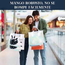 BOJOOM Bolsas de Compras Reutilizables para Supermercado Duraderas, Bolsas Plegables Ecolgico de Ligeras con Asas, Bolsa Embalaje Regalo para Boutique Plastico de Gran Capacidad - B - Ver 5