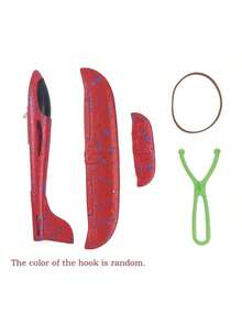 1个儿童户外弹弓泡沫滑翔机玩具，儿童弹弓发射飞机，随机颜色挂钩，适合男孩女孩户外玩具，户外亲子互动 - 彩色 - 查看 3