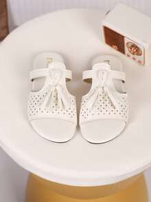 1 Pair Children's Tassel PU Casual Fashion Slippers, Suitable For Summer