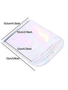 50 个自封 OPP 袋激光彩虹拉链袋可重复包装珠宝零售袋袋礼品包装袋， - 粉色 - 查看 22