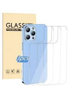 3 片钢化玻璃手机背膜适用于 16e/16 Plus/16 Pro/16 Pro Max/15/14/13/12/11 系列，高清高透，防摔防刮，为手机背面提供一层保护，防水防震防指纹全覆盖 - 無色 - 查看 9