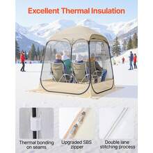 Pop Up Sports Tent, 63x63 In Clear Bubble Tent For 2-4 Persons, Waterproof Outdoor Pod With Floor Mat & Top Cover, Garden Ig Loo Dome Tents Camping Shelter For Events Fishing Cheering - 63x63 in - 查看 5