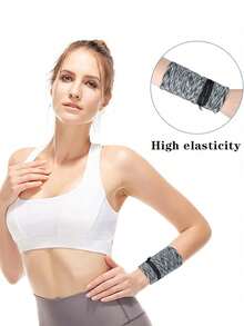 1pc Unisex Sweat-Absorbent Running Wrist Wallet, Zipper Design Wrist Support Band, Suitable For Gym Workout, Jogging, With Zipper Coin/Key Multipurpose Storage Pouch - Multicolor - View 7