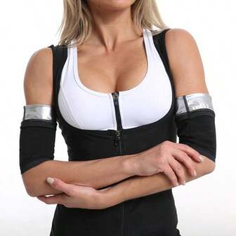 1 par bastuärmar för träning, lämpliga för sommar- och höstformning, svettärmar, svetthjälp, bantningsärmar för träning, skyddsärmar för sport och fitness, svettärmar