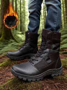 Giày bốt làm việc ngoài trời, giày bốt, giày tập luyện, giày mọi mùa, giày cặp đôi, giày cổ cao thoáng khí, ấm áp dành cho nam - màu đen - Xem 10