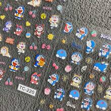 Doraemon 1 miếng dán móng tay hình hoạt hình dễ thương màu xanh dương, dùng để trang trí móng tay, quà tặng Giáng sinh, đồ trang trí Giáng sinh. - Nhiều màu - Xem 2