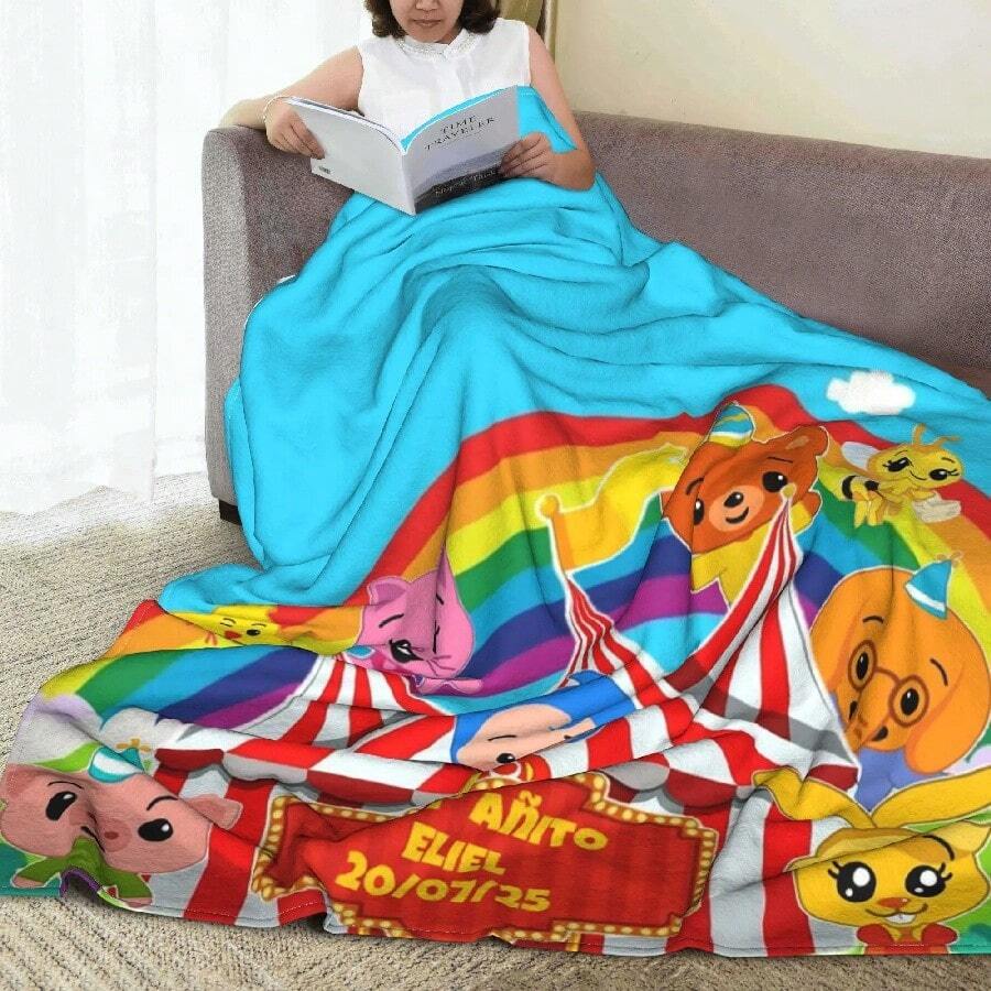 Clown Plims Blanket Lightweight Flannel Sofa Throw Blanket For Couch Bedding Outdoor Throws Bedspread Quilt.Jpg - 白色 - 查看 1