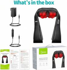 Masajeador de Espalda Masajeador de Cuello, Masajeador de Espalda y hombros con Calor, Masaje Cuello  con 3 Velocidades, Masajeador Eléctrico para Hombros, Piernas, Pies, alivio del dolor Muscular Corporal, Regalos para Mamá y Papá - Negro1 - Ver 5