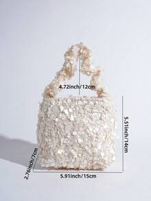 Miniaturowa torebka z cekinami, elegancka, modna torba typu tote dla kobiet, odpowiednia na sukienki i oficjalne okazje