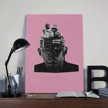 1PC White Rabbit Canvas Print - Elegant Dressed Rabbit With Bouquet - Modern Wall Art Poster For Living Room, Bedroom - Gift-Ready Unframed Abstract Oil Painting Style Poster - Multicolor - View 2