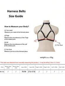 Strap Leather Bra Harness Sexy Chest Leather Belt Valentine's Day Gift Date Outfit Women's Sexy Accessories - 黑色 - 查看 4