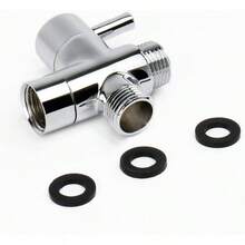 1/2" Solid Alloy Shower Arm, Universal 3-Way Diverter Valve, Suitable For Handheld And Fixed Shower Heads, Replacement Adapter Component (Chrome Plated Surface) - Chrome Finish - View 7