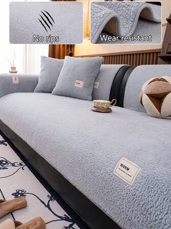 1 pieza Funda de cojín para sofá para todas las estaciones, protector de asiento de sofá minimalista y moderno antideslizante, funda de sofá a prueba de polvo y lavable, gris claro suave y resistente a la decoloración, funda de sofá resistente a las mascotas que se ajusta a sofás en forma de L, dormitorio, oficina, sala de estar