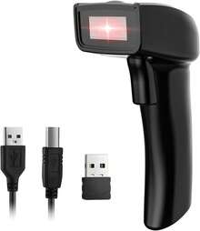 1D Escáner de Código de Barras Inalámbrico Lector de Código de Barra Láser 2.4 GHz Dispositivo inalámbrico de con Receptor USB Escáner para supermercado, inventario, almacén,tiendita,Restaurante - 1 - Ver 2