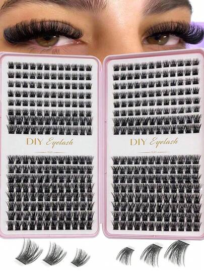 384pcs Individual False Eyelashes, Eyelash Book, Cluster False Eyelashes, DIY Home Eyelash Extension, Cluster False Eyelashes, Individual False Eyelashes, False Eyelashes