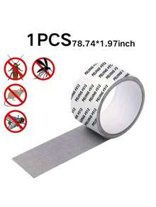 Window Screen Repair Tape, 2 In X 78.74 In  Gray Screen Patch Repair Kit, 3-Layer Strong Adhesive Invisible Screen Tape Mesh Repair For Windows, Doors Garage Mosquito Net Magnetic Screen - Black - View 9