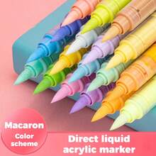 Bộ 24 bút vẽ acrylic chuyên nghiệp màu da và màu bánh macaron, khô nhanh và không lem, lý tưởng cho vẽ graffiti tự làm, nhiều lớp màu với độ che phủ cao, thích hợp làm quà tặng tựu trường, có thể dùng trên áo phông/giày vải/cốc, vẽ ngoài trời, đồ thủ công, đồ dùng học tập, hội họa, bộ văn phòng phẩm bút dạ. - Nhiều màu - Xem 12