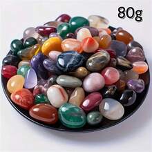 30-250g Assorted Polished Bohemian Natural Stones And Crystals - Vibrant Gemstones, Suitable For Home Decor, Fish Tanks, Succulent Glass Containers, Garden And Planter Decorations, Landscaping | Boho Style | Decorative Pebbles