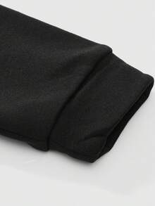 女士哥特风拉链卫衣，深色十字架字母印花，Y2K 宽松版型朋克摇滚复古黑色卫衣外套，十字架印花街头风，保暖内衬，带十字架字母印花拉链卫衣，宽松落肩黑色，休闲欧美街头风，连帽外套，秋冬季加厚款 - 黑色 - 查看 6