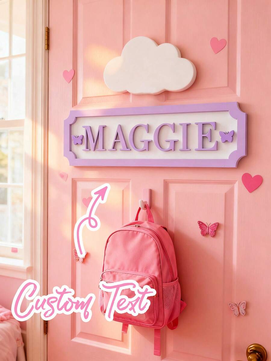 One Custom Nameplate, Personalized Children's Nameplate, Suitable For Both Boys' And Girls' Rooms, 3D Printed, Personalized Home Bedroom Nameplate.