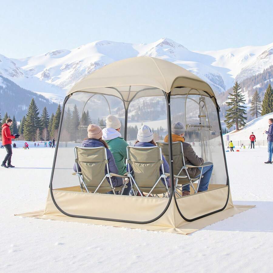 Pop Up Sports Tent, 63x63 In Clear Bubble Tent For 2-4 Persons, Waterproof Outdoor Pod With Floor Mat & Top Cover, Garden Ig Loo Dome Tents Camping Shelter For Events Fishing Cheering - 63x63 in - 查看 1