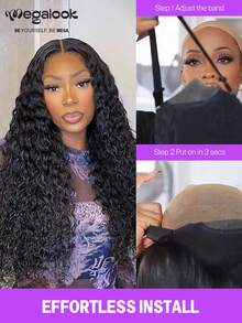 MEGALOOK Pre-Cut 6x5 Lace Water Wave Wig 100% Human Hair - Pre Bleached & Pre Plucked Natural Hairline Glueless Wig 180% Density 18-30 Inch Long Wig Natural Black Color No Glue Needed Curly Wig - Beginner Friendly Natural Looking Durable & Long-Lasting Lightweight Cap All-Day - SNatural - View 9