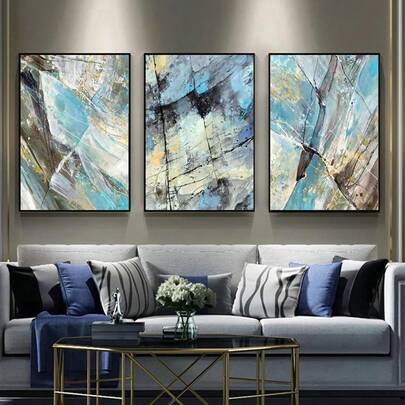 3pcs Unframed Canvas Poster, Modern Art, Minimalist Abstract Living Room Sofa Dining, Ideal Gift For Bedroom Living Room Corridor, Wall Art, Wall Decor, Winter Decor, Room Decoration