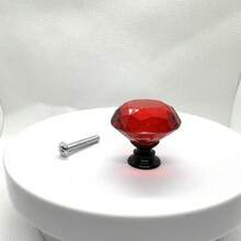 30mm Smooth Round Glass Cabinet Door Knobs/Pulls, Colorful Drawer Handles Suitable For Home, Cabinet, Drawers And Dresser, With Screws - Multicolor - View 13