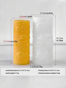 Sun And Moon Relief Cylindrical Candle Making Mold - Featuring Retro Moon And Star Design, Reusable Silicone For Artistic Candles, DIY Home Decoration, Spiritual Gifts, Wax And Resin Crafts With Heat Resistance - 白色 - 查看 15