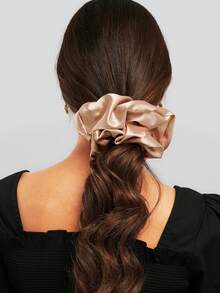 1pc Autumn/Winter Ankyla Red Faux Leather Extra Large Hair Scrunchie, French Vintage Aesthetic High-Quality Scrunchie, Suitable For Buns And Ponytails, Hair Accessories, Scrunchy Hair Ties Scrunchies, Casual Makeup Home Gym Woman Accessories Head Accessories - 1 Item - View 14