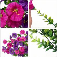 4 Pieces Of Artificial Spring Wedding Hanging Flowers, Spring And Autumn Artificial Flowers, Plastic Decorative Flowers, Garden, Wedding Decoration, Very Suitable For Weddings And Other - Mixed Purple Fuchsia - View 4